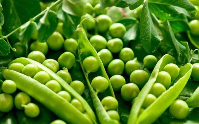 Vous pouvez inclure des pois verts dans le menu pour la pancréatite